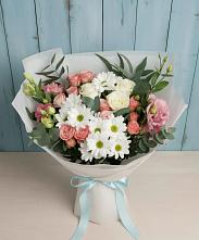 Букет цветов из:  Розы, Лизиантусы и Хризантемы в Неболчах