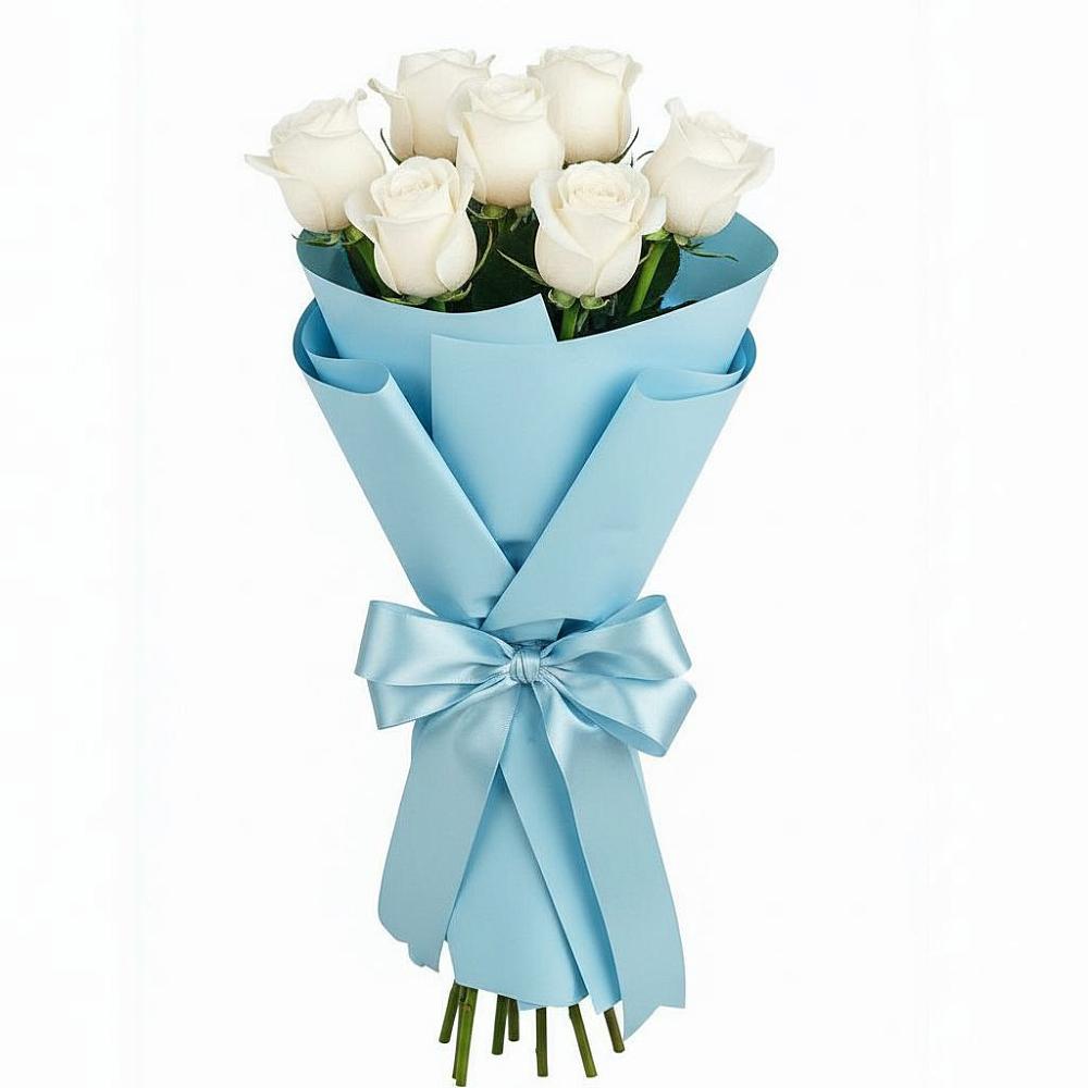 Букет 7 белых роз Проуд в Неболчах