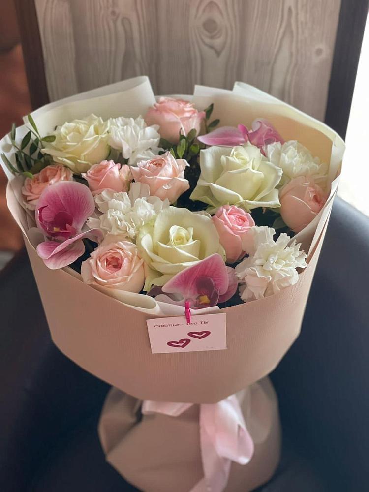 Букет цветов из: Орхидеи, Розы и Гвоздики в Неболчах