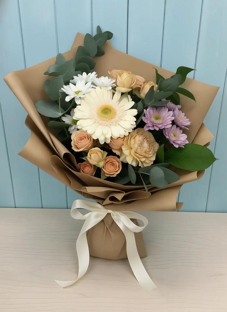 Букет цветов из: Герберы и Хризантемы в Неболчах
