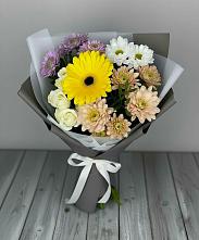 Букет цветов из:  Розы, Герберы и Хризантемы в Неболчах