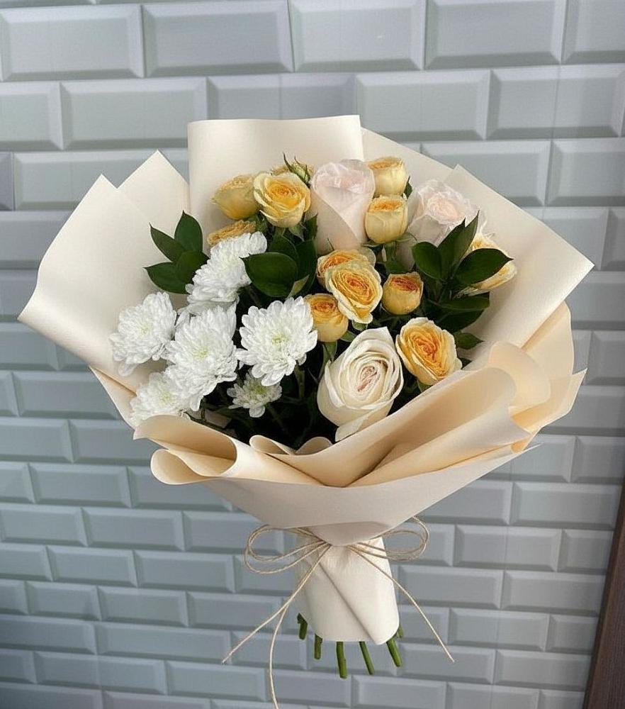 Букет цветов из: Розы и Хризантемы в Неболчах
