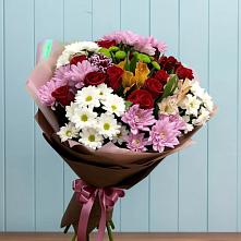 Букет цветов из:  Розы, Хризантемы и Альстромерии в Неболчах
