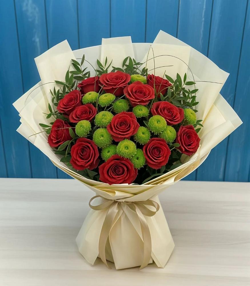 Букет цветов из: Розы и Хризантемы в Неболчах