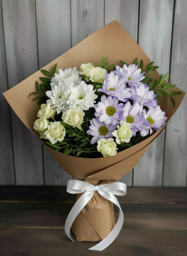 Букет цветов из: Хризантемы и Розы в Неболчах
