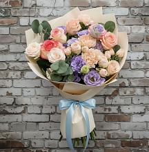 Букет цветов из:  Розы, Лизиантусы и Гвоздики в Неболчах